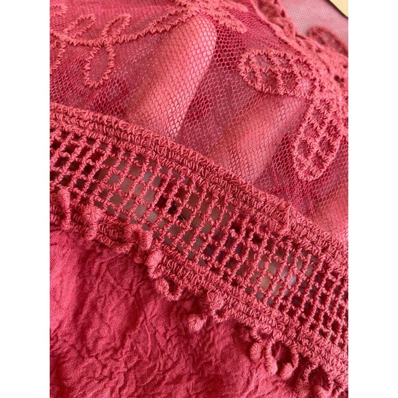 NWT Bohemia Lace Tunic/Dress Floral Embroidery Sheer V-Neckline Cottagecore BOHO - Picture 16 of 16